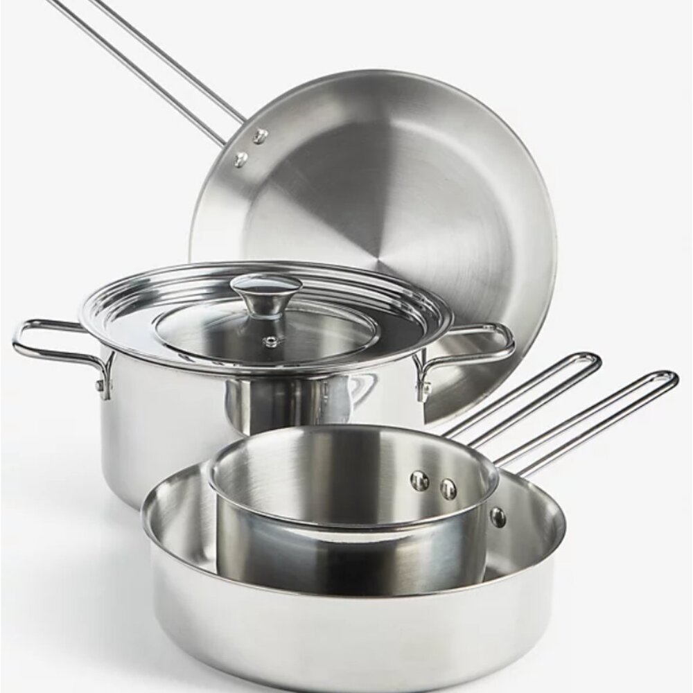 Arch Studio 5-Pc. Stackable Stainless Steel Cookware Set ( NEW WITH BOX)